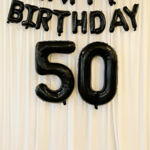 Happy Birthday banner decoration for parties and celebrations.