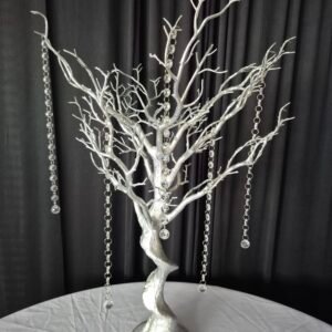 Decorative manzanita tree centerpiece for events and weddings.