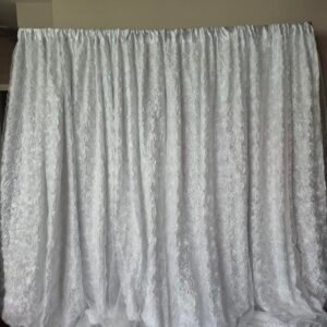 White curtain used as a white backdrop for events and photography.