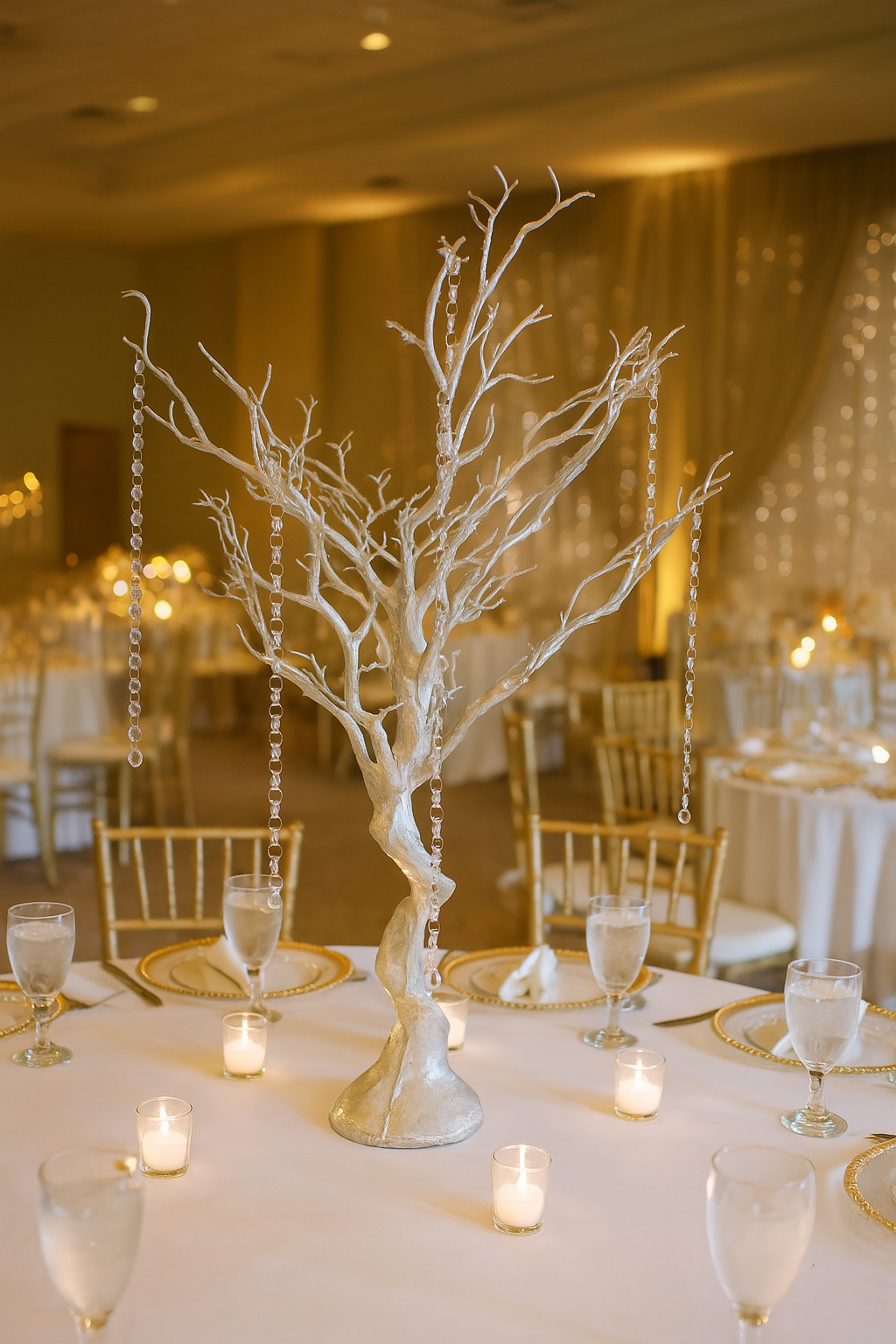 Elegant center piece decoration piece for event tables.