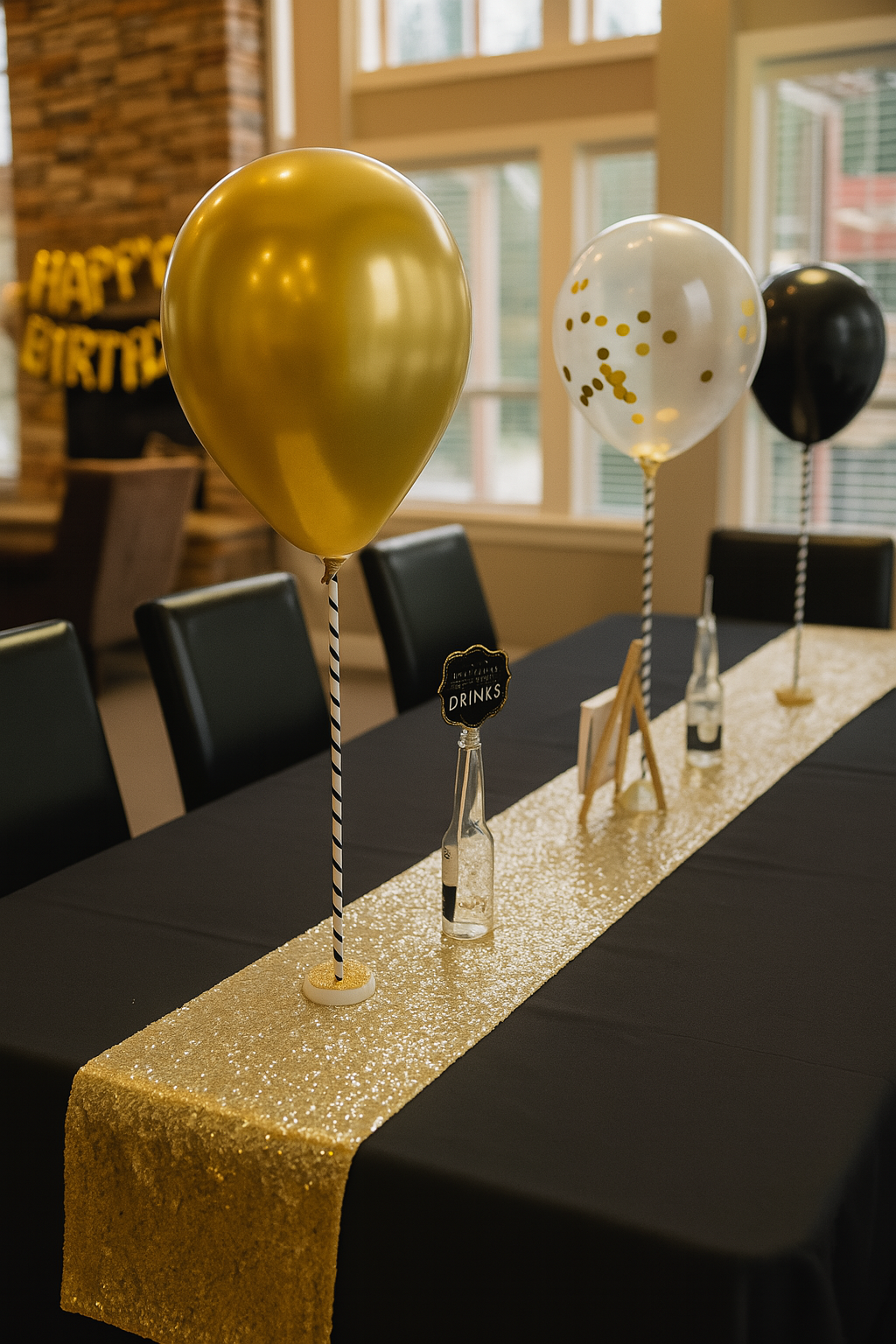 Colorful foil balloon decoration for parties and events.
