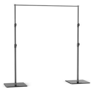 Adjustable backdrop stand for events and photography setups.