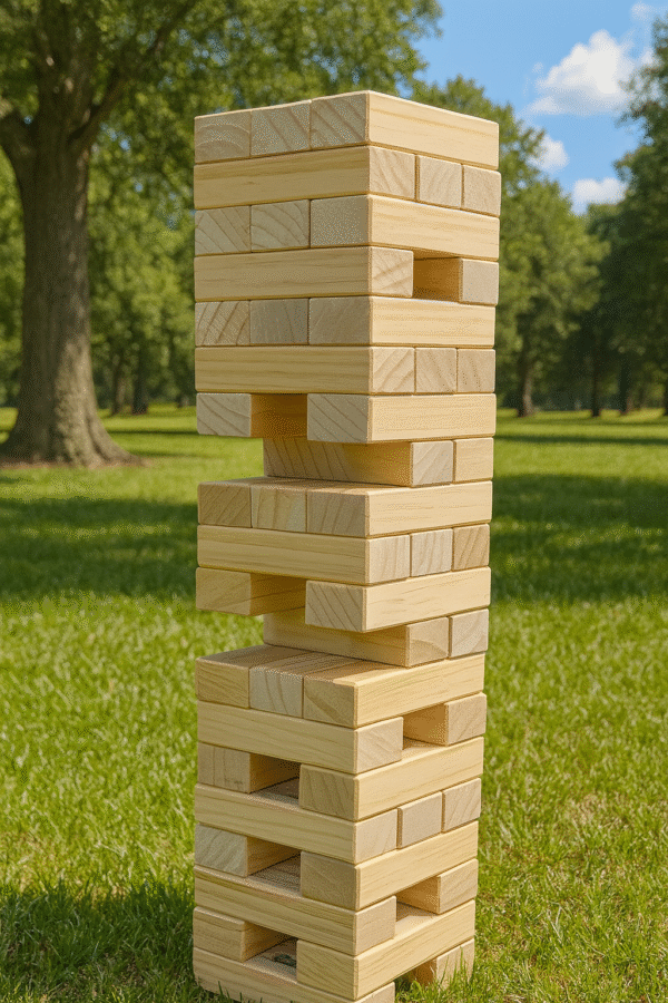 Jumbo Jenga game set for parties and events.