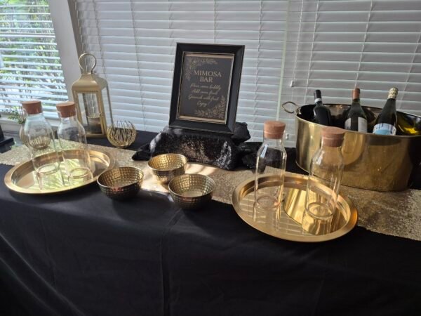 Elegant bar table gold design for parties and events.