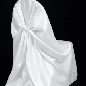White satin universal chair cover